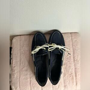 Sperry Navy Blue Tie Flats